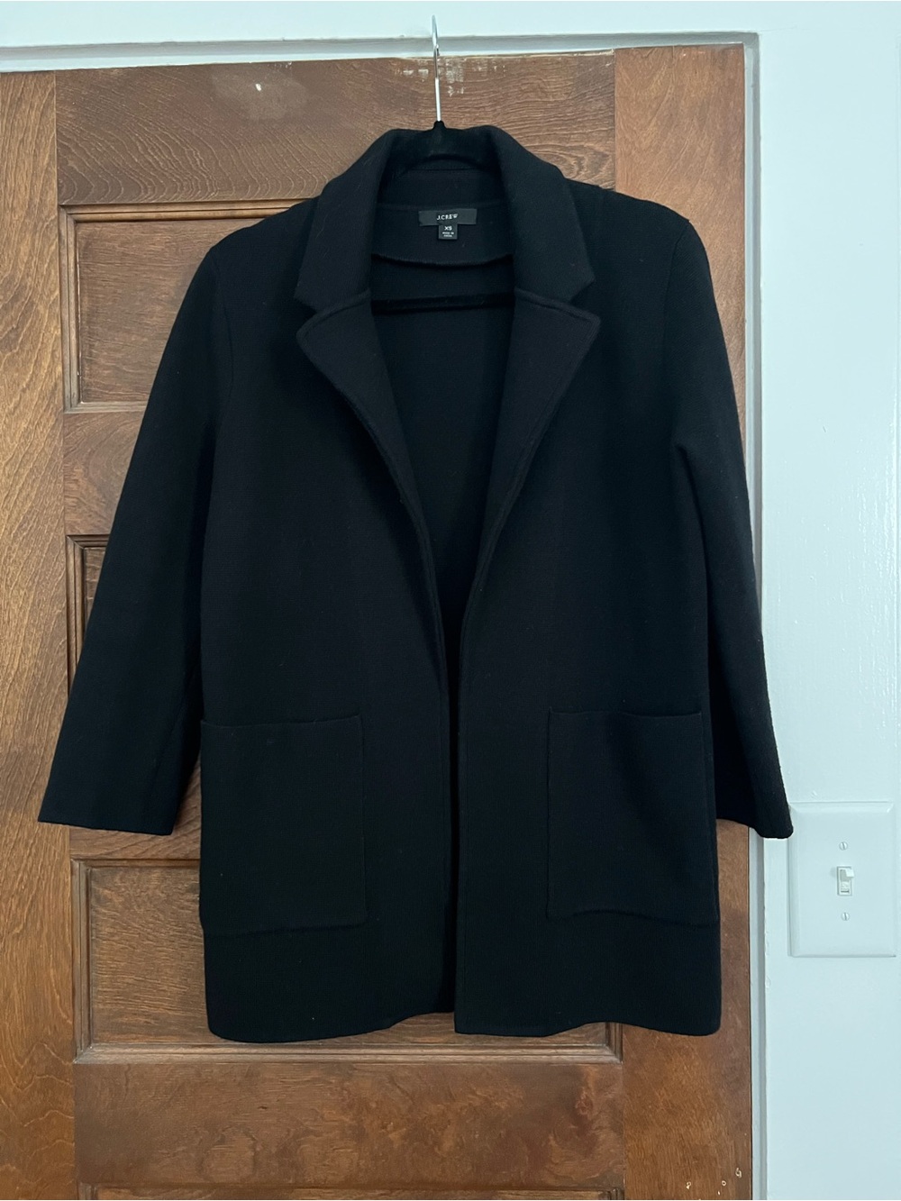 J. Crew Black Open-Front Sweater Blazer